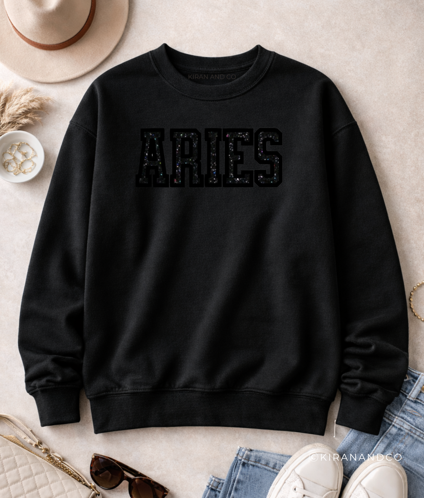 Zodiac Sign Embroidered Sweatshirt