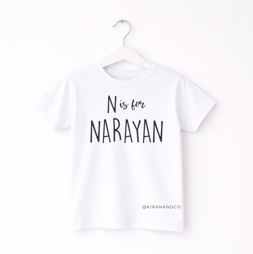 Personalized Initial and Name Kids T-Shirt