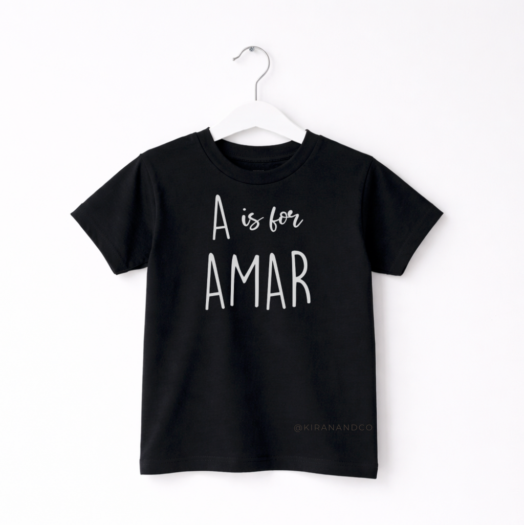 Personalized Initial and Name Kids T-Shirt