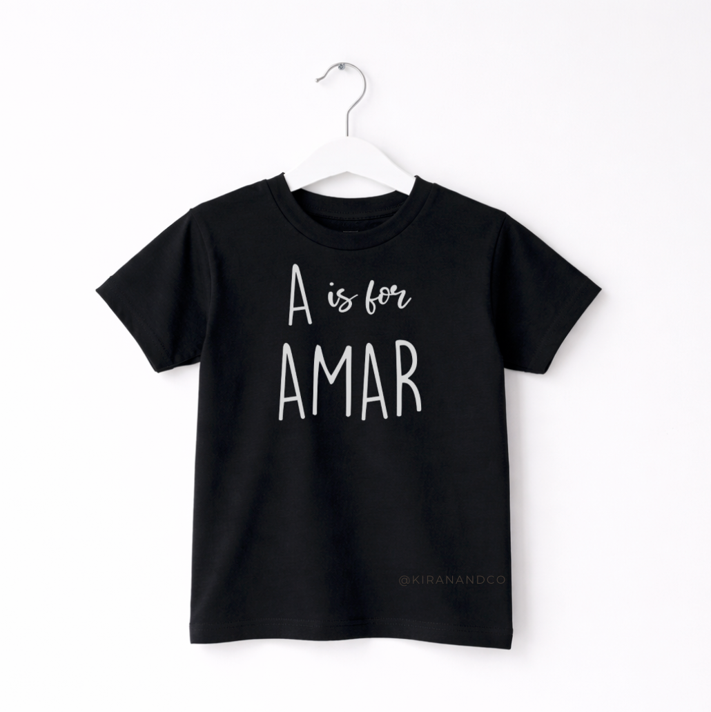 Personalized Initial and Name Kids T-Shirt