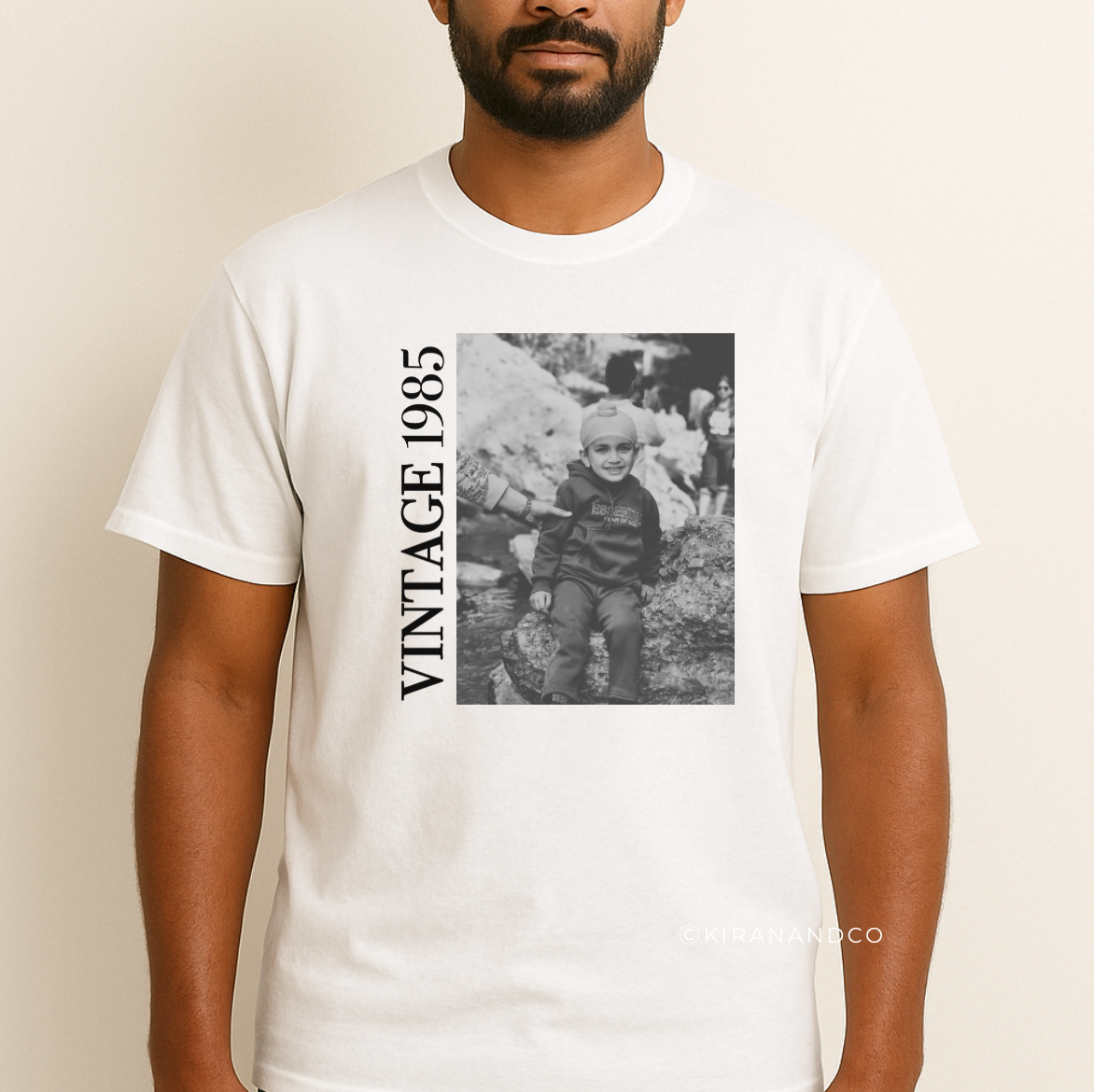 Personalized Vintage Photo and Year T-Shirt