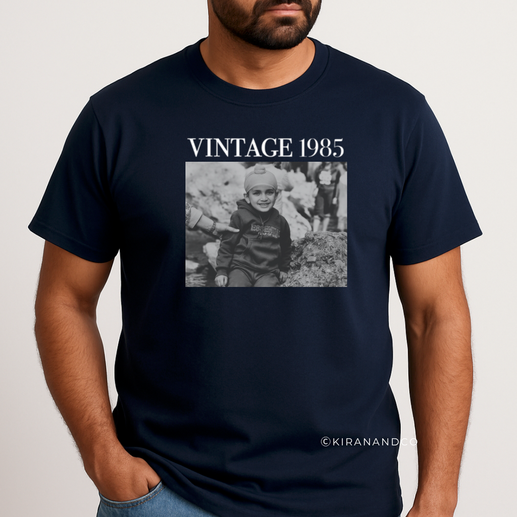 Personalized Vintage Photo and Year T-Shirt