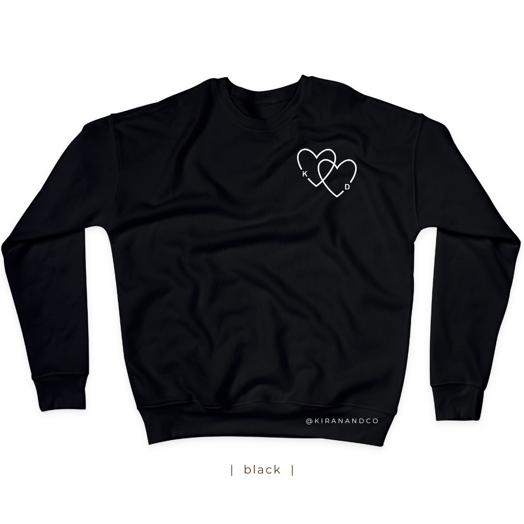 Personalized Initial Hearts Sweatshirt