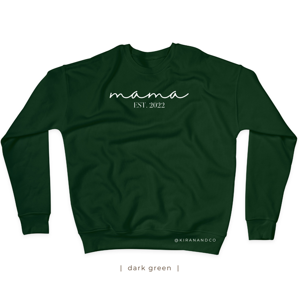 Mama EST personalized with Names Sweatshirt