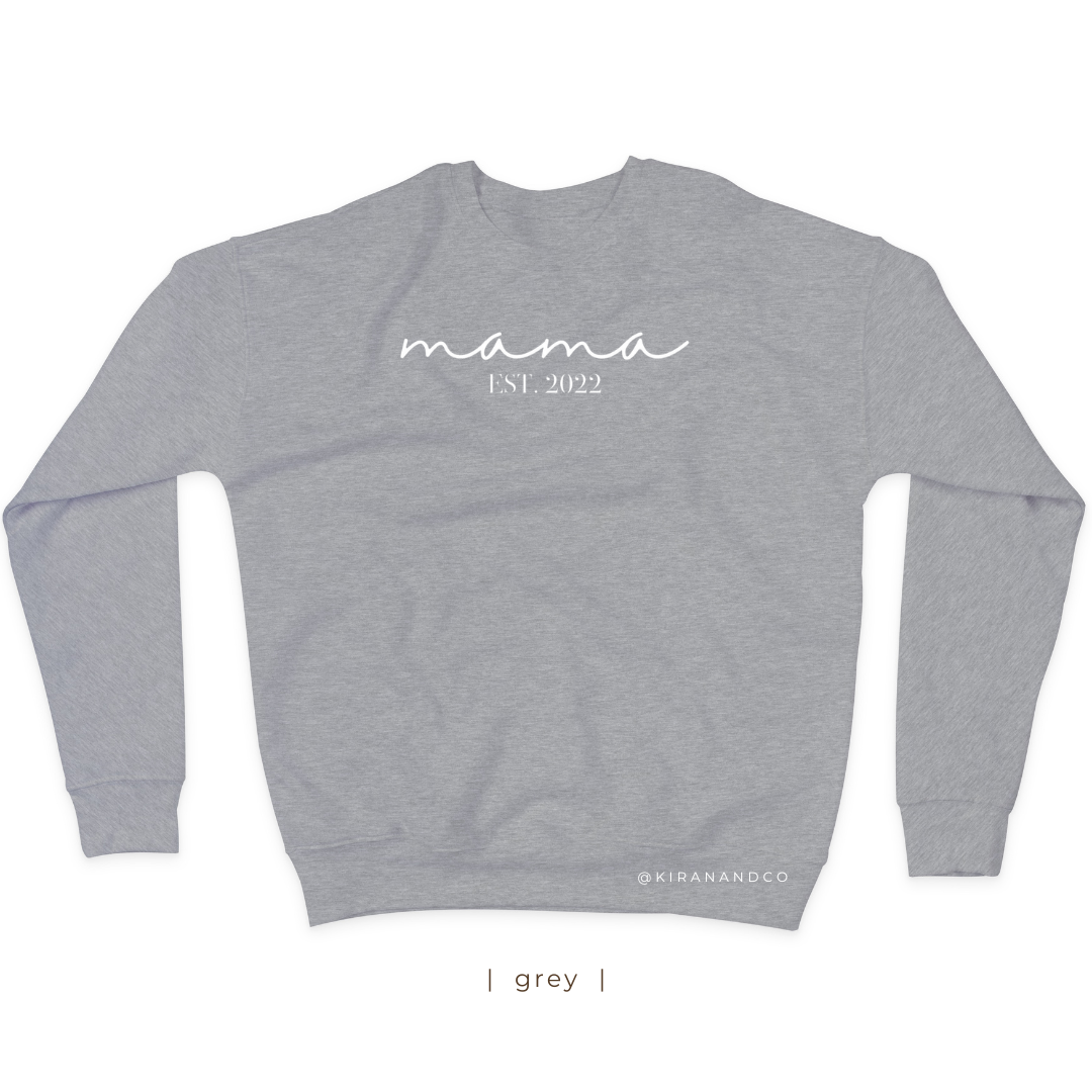 Mama EST personalized with Names Sweatshirt