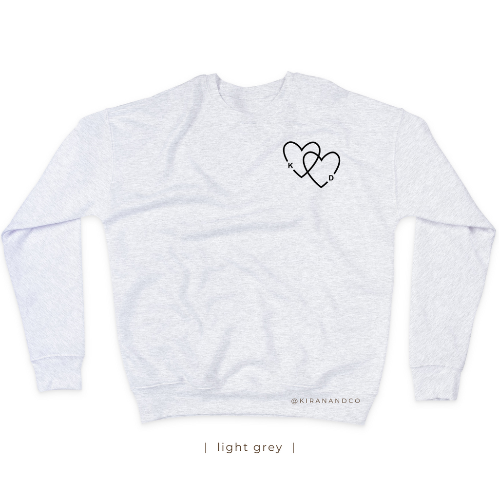 Personalized Initial Hearts Sweatshirt