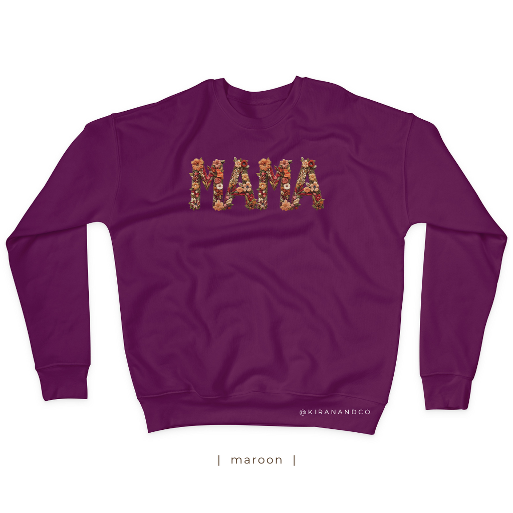 MAMA Faux Embroidery Sweatshirt
