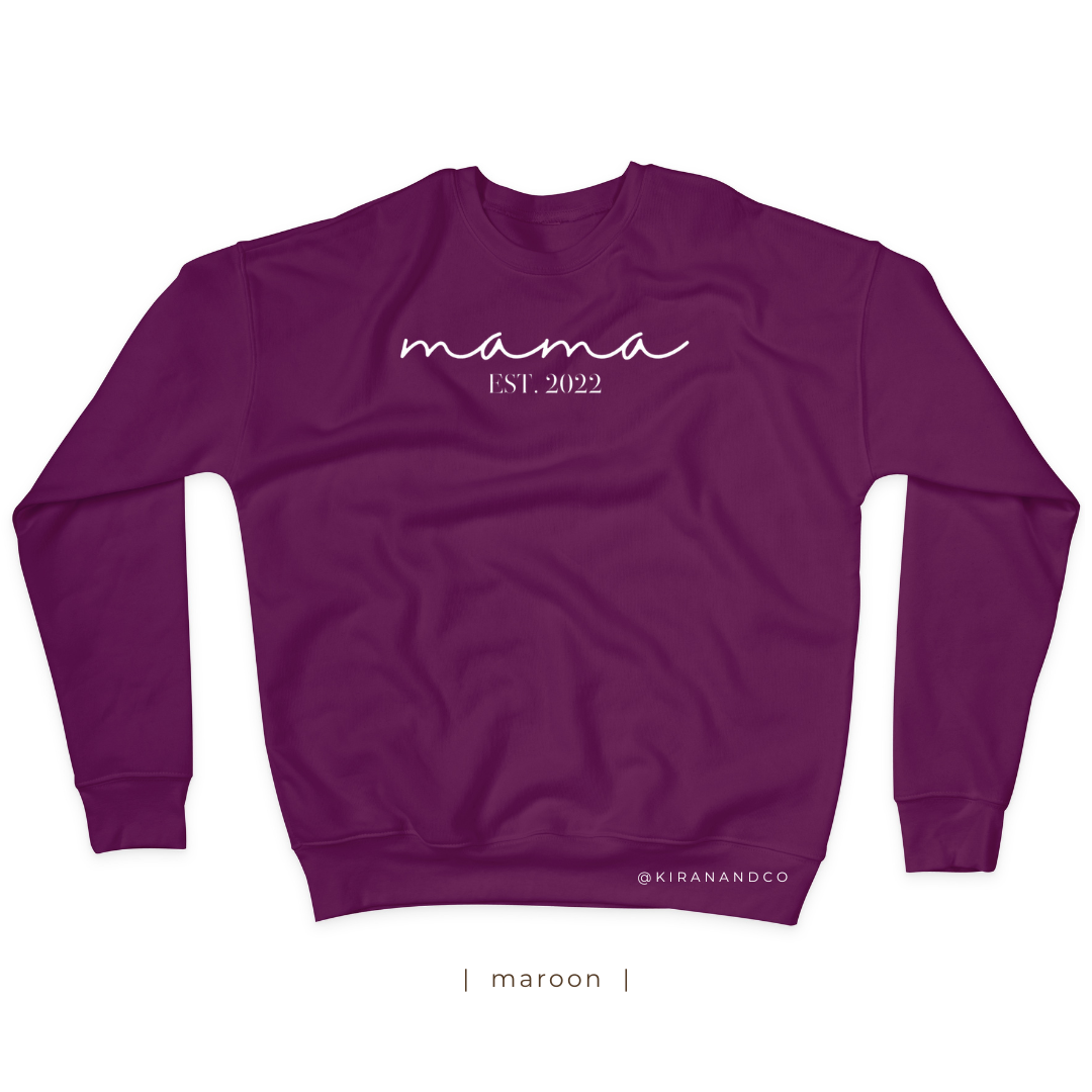 Mama EST personalized with Names Sweatshirt