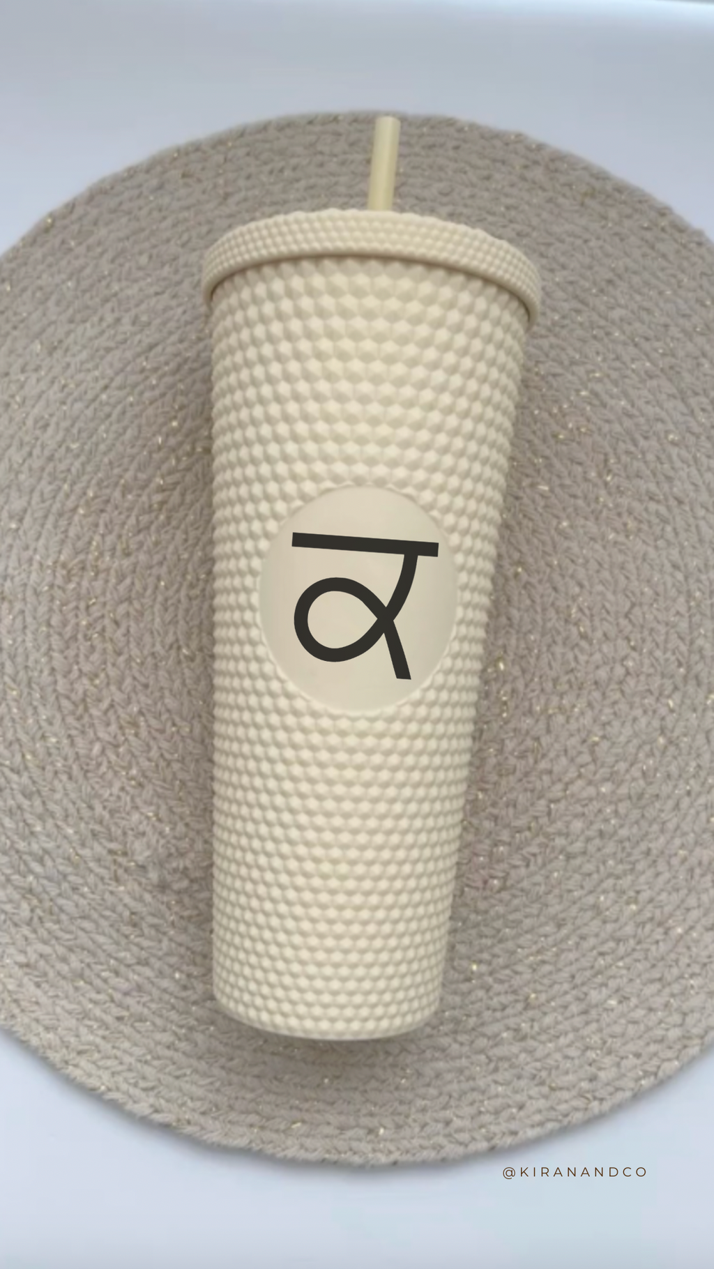 Gurmukhi Initial Studded Tumbler