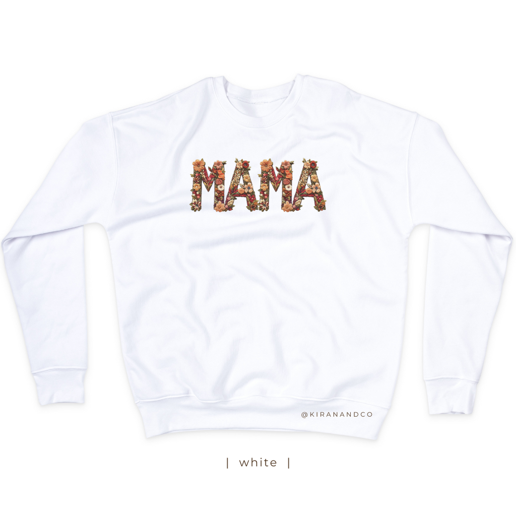 MAMA Faux Embroidery Sweatshirt