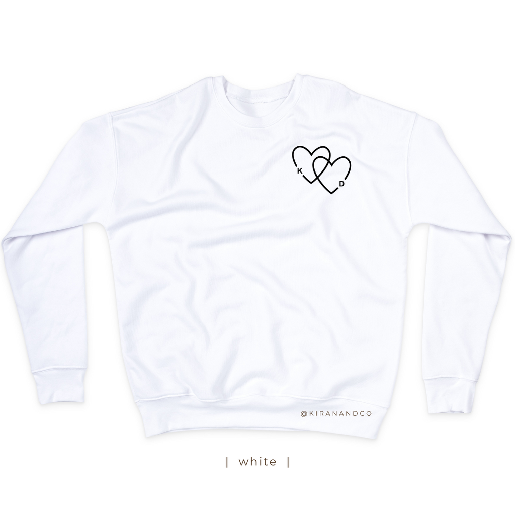 Personalized Initial Hearts Sweatshirt